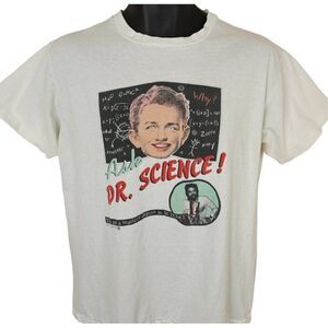 Ask Dr Science T Shirt Vintage 80s 1985 Ducks Breath Mystery Theatre Made In USA